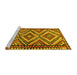 Sideview of Machine Washable Persian Yellow Traditional Rug, wshtr2670yw