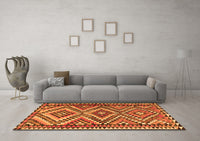 Machine Washable Persian Orange Traditional Rug, wshtr2670org