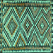 Square Machine Washable Persian Turquoise Traditional Area Rugs, wshtr2670turq