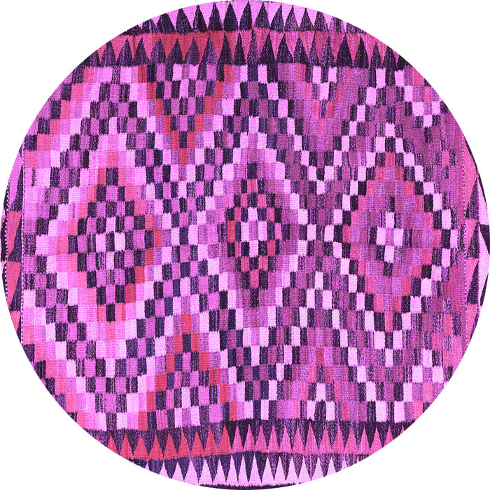 Round Machine Washable Persian Purple Traditional Area Rugs, wshtr2670pur