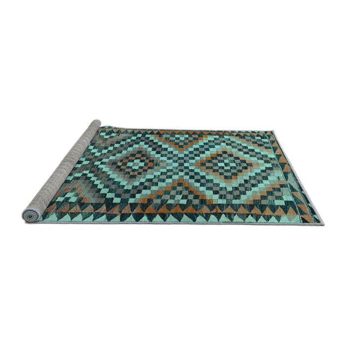 Sideview of Machine Washable Persian Light Blue Traditional Rug, wshtr2670lblu