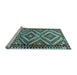 Sideview of Machine Washable Persian Light Blue Traditional Rug, wshtr2670lblu