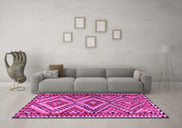 Machine Washable Persian Pink Traditional Rug, wshtr2670pnk