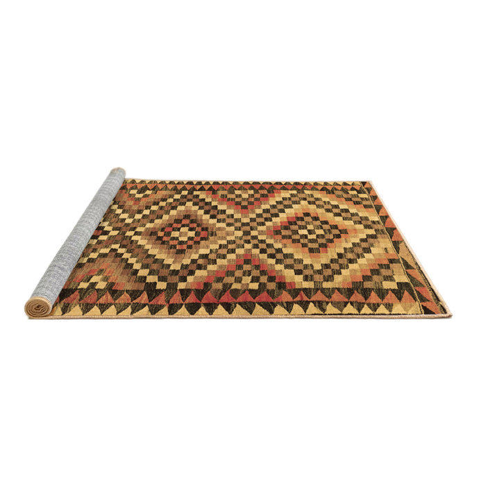 Sideview of Machine Washable Persian Brown Traditional Rug, wshtr2670brn