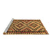 Sideview of Machine Washable Persian Brown Traditional Rug, wshtr2670brn