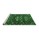 Sideview of Machine Washable Persian Emerald Green Traditional Area Rugs, wshtr2671emgrn