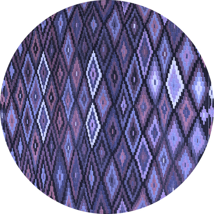 Round Persian Blue Traditional Rug, tr2671blu