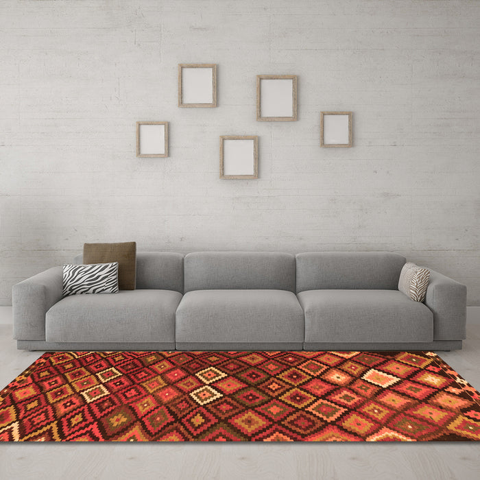 Machine Washable Persian Orange Traditional Area Rugs in a Living Room, wshtr2671org