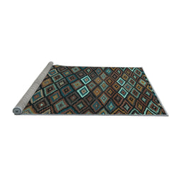 Sideview of Machine Washable Persian Light Blue Traditional Rug, wshtr2671lblu