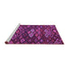 Sideview of Machine Washable Persian Purple Traditional Area Rugs, wshtr2671pur