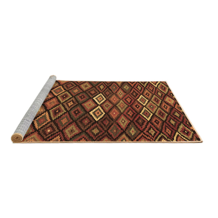 Sideview of Machine Washable Persian Brown Traditional Rug, wshtr2671brn