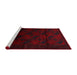 Sideview of Machine Washable Traditional Chocolate Brown Rug, wshtr2672