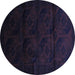 Round Persian Blue Traditional Rug, tr2672blu