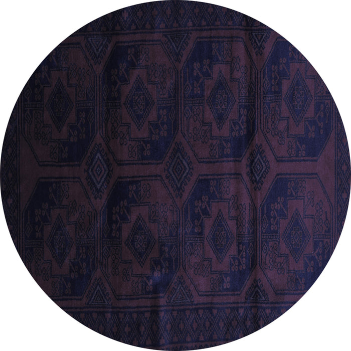 Round Machine Washable Persian Blue Traditional Rug, wshtr2672blu