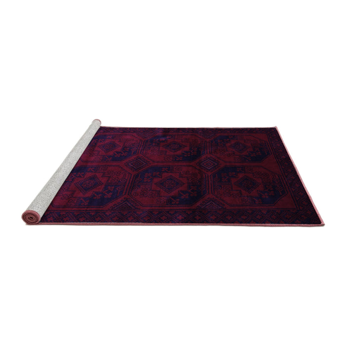 Sideview of Machine Washable Persian Purple Traditional Area Rugs, wshtr2672pur
