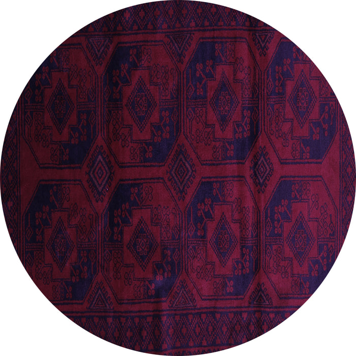 Round Machine Washable Persian Purple Traditional Area Rugs, wshtr2672pur