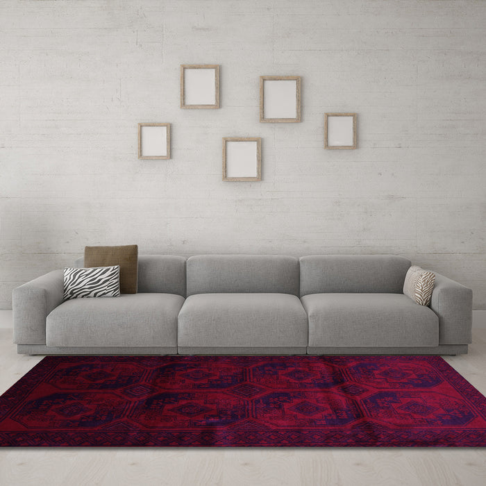 Machine Washable Persian Pink Traditional Rug in a Living Room, wshtr2672pnk