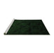 Sideview of Machine Washable Persian Emerald Green Traditional Area Rugs, wshtr2672emgrn