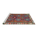 Sideview of Machine Washable Traditional Saffron Red Rug, wshtr2673