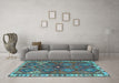 Machine Washable Persian Light Blue Traditional Rug in a Living Room, wshtr2673lblu