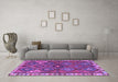 Machine Washable Persian Purple Traditional Area Rugs in a Living Room, wshtr2673pur