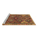 Sideview of Machine Washable Persian Brown Traditional Rug, wshtr2673brn