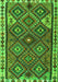 Serging Thickness of Machine Washable Persian Green Traditional Area Rugs, wshtr2673grn