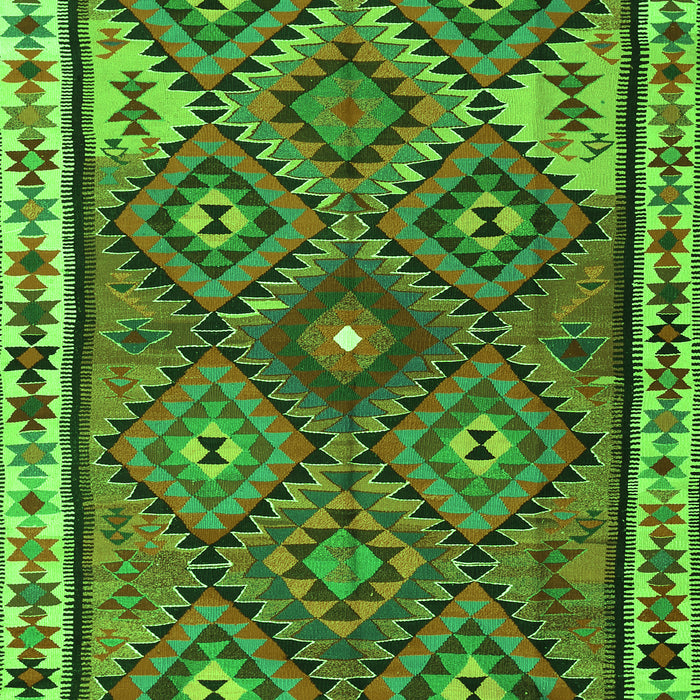 Serging Thickness of Machine Washable Persian Green Traditional Area Rugs, wshtr2673grn