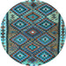 Round Persian Light Blue Traditional Rug, tr2673lblu