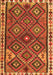 Serging Thickness of Machine Washable Persian Orange Traditional Area Rugs, wshtr2673org