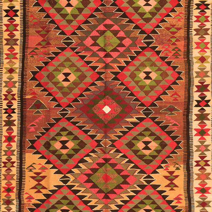 Serging Thickness of Machine Washable Persian Orange Traditional Area Rugs, wshtr2673org