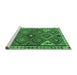 Sideview of Machine Washable Persian Emerald Green Traditional Area Rugs, wshtr2673emgrn