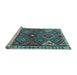 Sideview of Machine Washable Persian Light Blue Traditional Rug, wshtr2673lblu