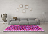 Machine Washable Persian Pink Traditional Rug, wshtr2673pnk