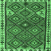 Square Machine Washable Persian Emerald Green Traditional Area Rugs, wshtr2673emgrn