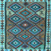 Square Machine Washable Persian Light Blue Traditional Rug, wshtr2673lblu