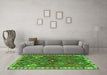 Machine Washable Persian Green Traditional Area Rugs in a Living Room,, wshtr2673grn