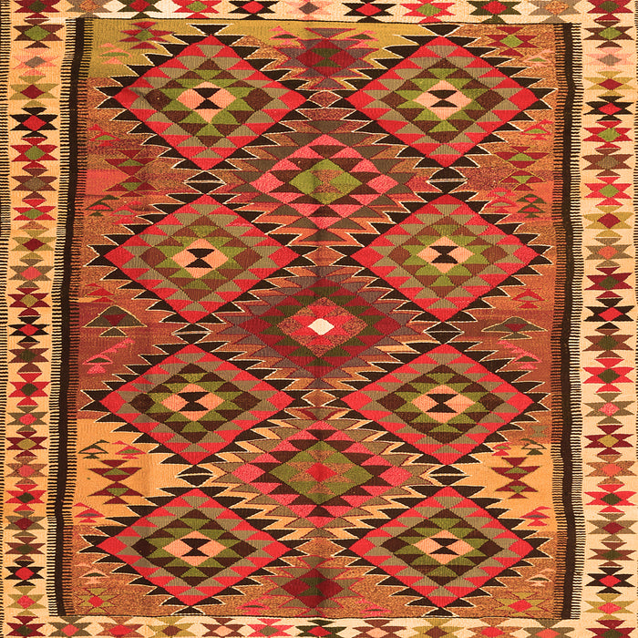 Serging Thickness of Persian Orange Traditional Rug, tr2673org