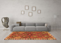 Machine Washable Persian Orange Traditional Rug, wshtr2673org