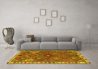 Machine Washable Persian Yellow Traditional Rug, wshtr2673yw