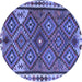 Round Persian Blue Traditional Rug, tr2673blu