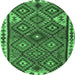 Round Persian Emerald Green Traditional Rug, tr2673emgrn