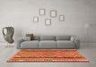 Machine Washable Southwestern Orange Country Area Rugs in a Living Room, wshtr2674org