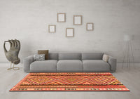 Machine Washable Southwestern Orange Country Rug, wshtr2674org