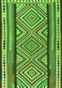 Southwestern Green Country Rug, tr2674grn