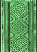 Machine Washable Southwestern Emerald Green Country Area Rugs, wshtr2674emgrn