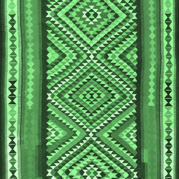 Machine Washable Southwestern Emerald Green Country Area Rugs, wshtr2674emgrn