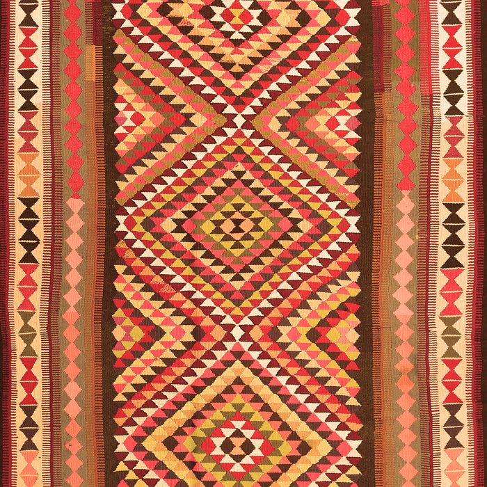 Serging Thickness of Machine Washable Southwestern Orange Country Area Rugs, wshtr2674org