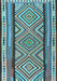 Southwestern Light Blue Country Rug, tr2674lblu