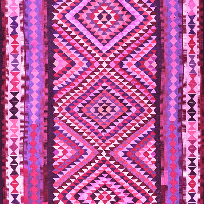 Machine Washable Southwestern Pink Country Rug, wshtr2674pnk